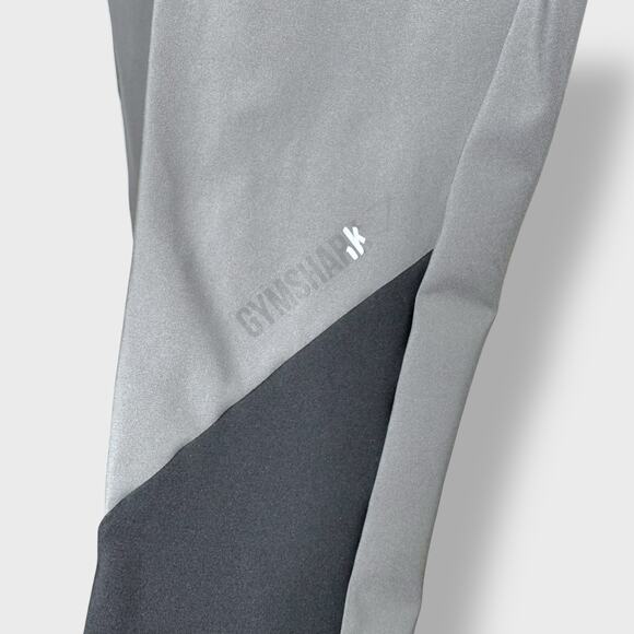 Gymshark Asymmetric Colorblock Leggings Small Grey Black Workout Athleisure Gym - Picture 6 of 9